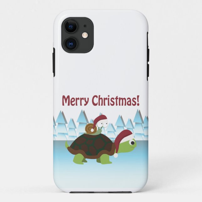 Merry Christmas! Turtle and Snail Case-Mate iPhone Case (Back)