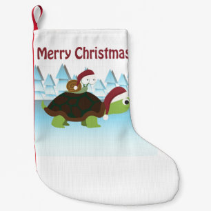 Merry Christmas! Turtle and Snail Small Christmas Stocking