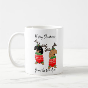 Merry Christmas Two Decked Out Dachshunds  Coffee Mug