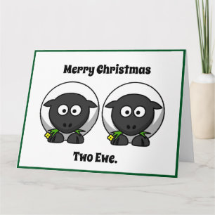 Merry Christmas Two Ewe To You Cartoon Card