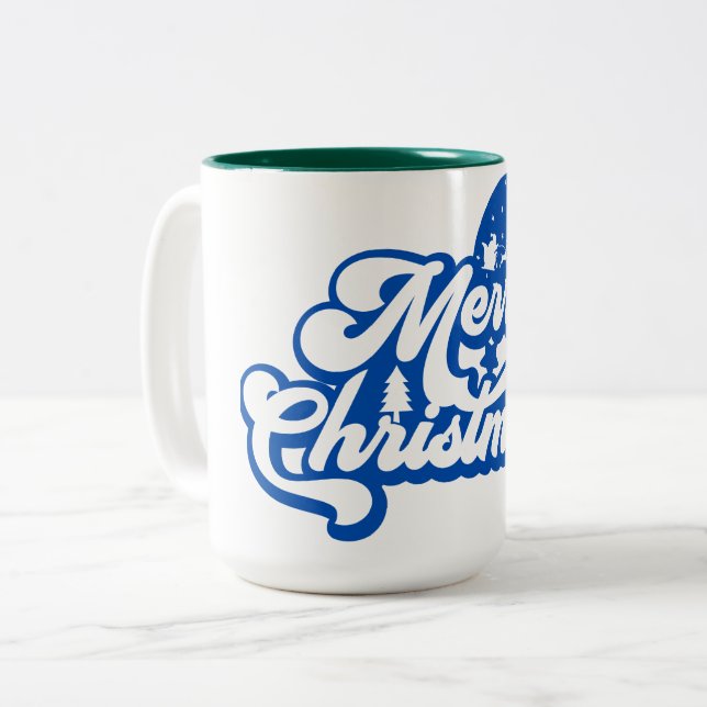 Merry Christmas  Two-Tone Coffee Mug (Front Left)
