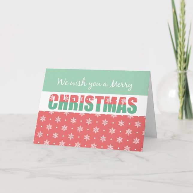 Merry Christmas Two Toned Typography Card (Front)