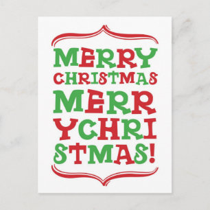 Merry Christmas Type Postcard
