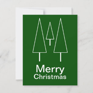 Merry Christmas Typography Abstract Green Holiday Card