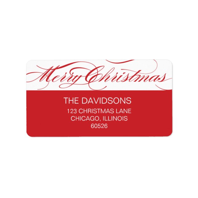 Merry Christmas -typography address label (Front)