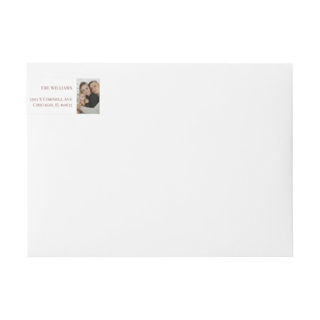 Merry Christmas Typography Botanical Xmas Photo Wrap Around Label (Front)