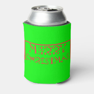 Merry Christmas Typography Design: A Festive Retro Can Cooler