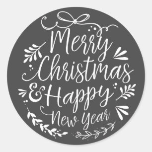 Merry Christmas Typography Envelope Seal Gift Tag