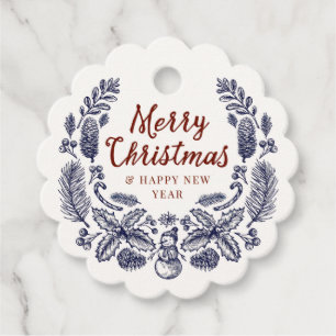Merry Christmas Typography Favour Tags