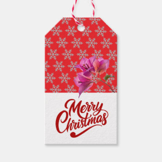 Merry Christmas Typography Gift Tags