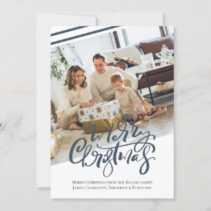 Merry Christmas Typography Photo Holiday Card