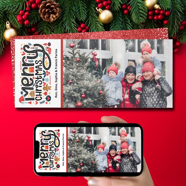 Merry Christmas Typography Photo Holiday Card (Merry Christmas Typography Photo Holiday Cards - INSTANT DOWNLOAD and/or PRINTED )