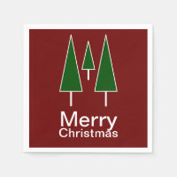 Merry Christmas Typography Pine Trees 