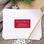 Merry Christmas Typography Red Return Address Label<br><div class="desc">This "Merry Christmas" red return address label features stylish script typography,  which is easily customizable.</div>