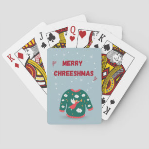 Merry Christmas Ugly Sweater Angel Playing Cards