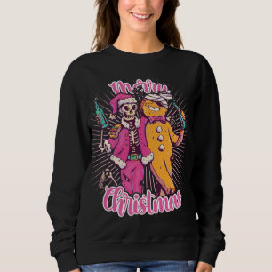 Merry Christmas Ugly Sweater Skeleton Santa Ginger