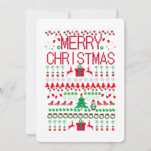 Merry Christmas Ugly Sweater style Holiday Card
