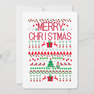 Merry Christmas Ugly Sweater style Holiday Card
