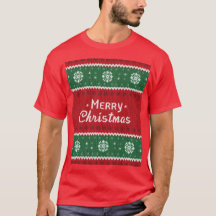 “Merry Christmas Ugly Sweater Style T-Shirt”