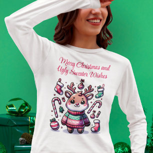Merry Christmas & Ugly Sweater Wishes Reindeer