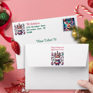 Merry Christmas & Ugly Sweater Wishes Reindeer Envelope