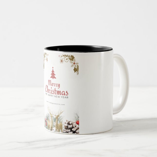 Merry Christmas Umbrella Tree's & Deer's Mug (Front Right)