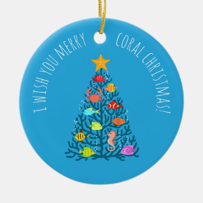 Merry Christmas Undersea Coral Tropical Fish