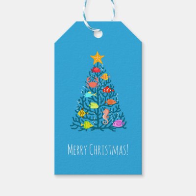 Merry Christmas Undersea Coral Tropical Fish