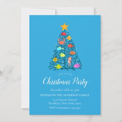 Merry Christmas Undersea Coral Tropical Fish Party