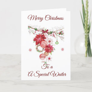 MERRY CHRISTMAS *UNE CARTE DE VACANCES D'UN WAITER