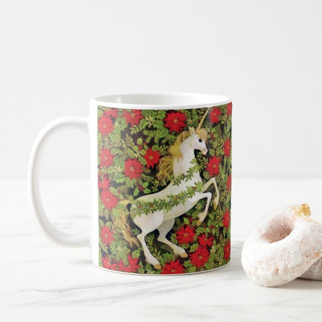 Merry Christmas Unicorn Coffee Mug (With Donut)