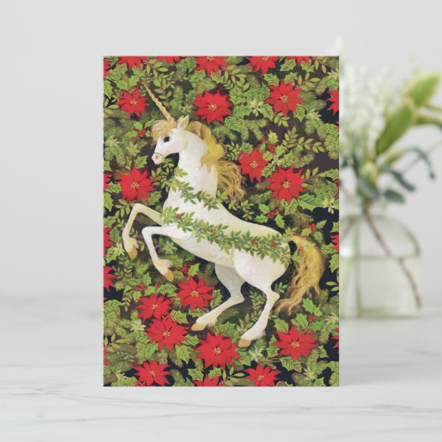 Merry Christmas Unicorn Holiday Card (Standing Front)
