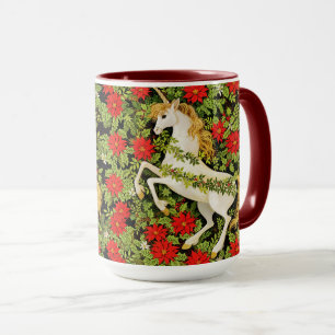Merry Christmas Unicorn Red Green White Mug