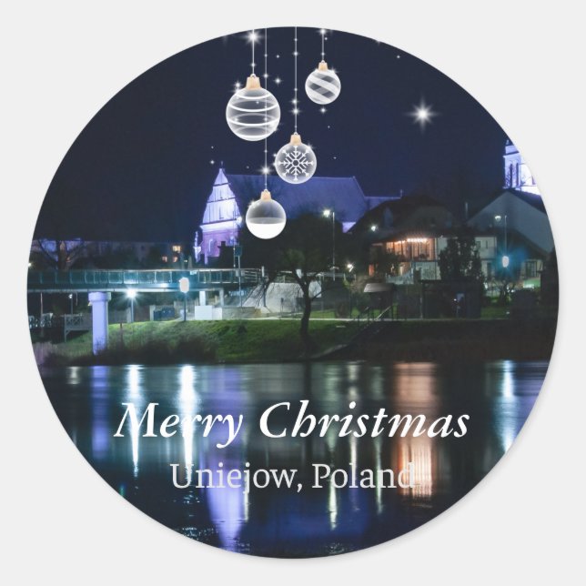 Merry Christmas - Unijow, Lodz, Poland Classic Round Sticker (Front)
