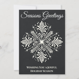 Merry Christmas Unique Chalkboard Snowflake  Holiday Card