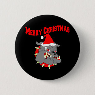 Merry Christmas USMC Devil Dog 2 Inch Round Button
