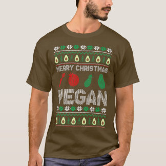 Merry Christmas Vegan Veganism Ugly Christmas Vege T-Shirt