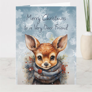 Merry Christmas Very Deer Friend Fun Humour Card