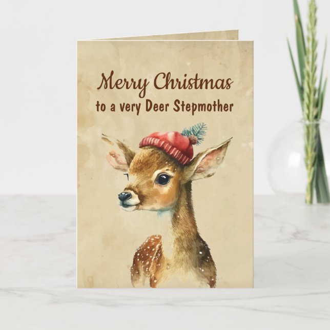 Merry Christmas Very Deer Stepmother Card (Front)