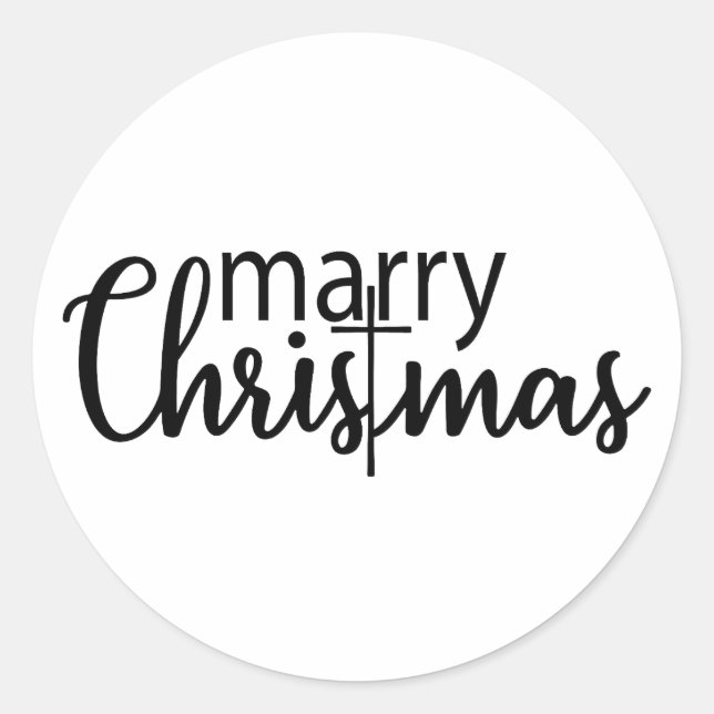 Merry Christmas vibes Mama christian cross Womens Classic Round Sticker (Front)
