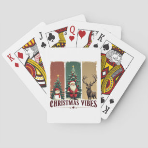 Merry Christmas Vibes Only Xmas Playing Cards