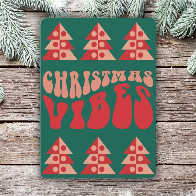 Merry Christmas Vibes Retro Holiday Card (Creator Uploaded)
