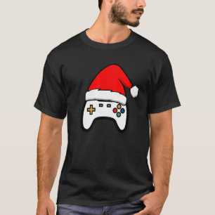 Merry Christmas Video Game Santa Hat For Gamer Bo T-Shirt