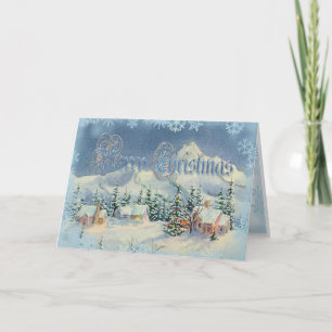 MERRY CHRISTMAS VILLAGE by SHARON SHARPE Holiday Card