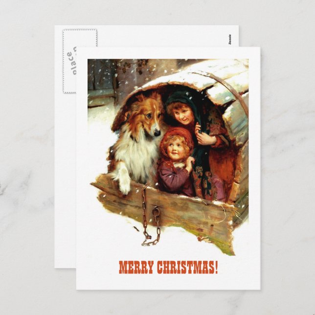 Merry Christmas.Vintage Art  Holiday Postcard (Front/Back)