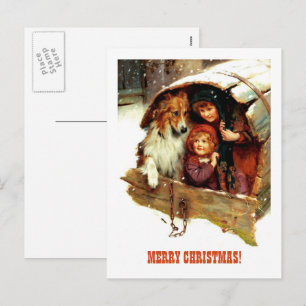 Merry Christmas.Vintage Art Holiday Postcard