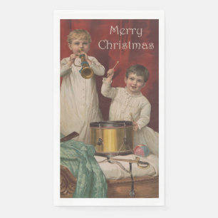 Merry Christmas Vintage Art Napkin