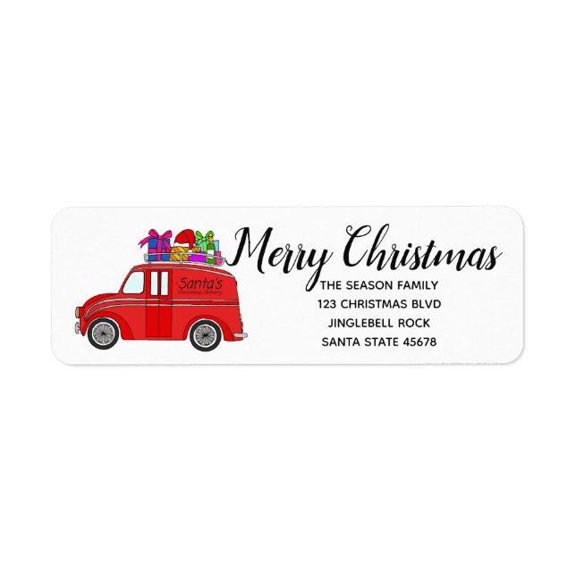 Merry Christmas Vintage Car label (Front)