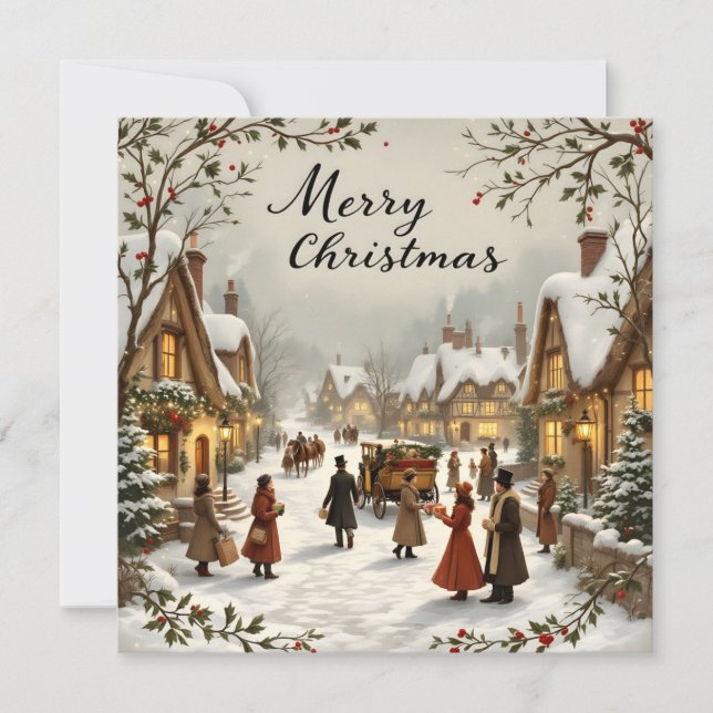 Merry Christmas Vintage Card (Front)