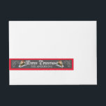 Merry Christmas Vintage Chalkboard Wraparound Address Label<br><div class="desc">Great old School design for your Christmas Party Invitation... ! Find also Printable Digital Sheets at: http://www.graphicsite.ch!</div>
